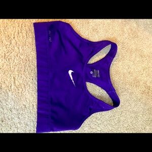 Purple Nike sports bra.